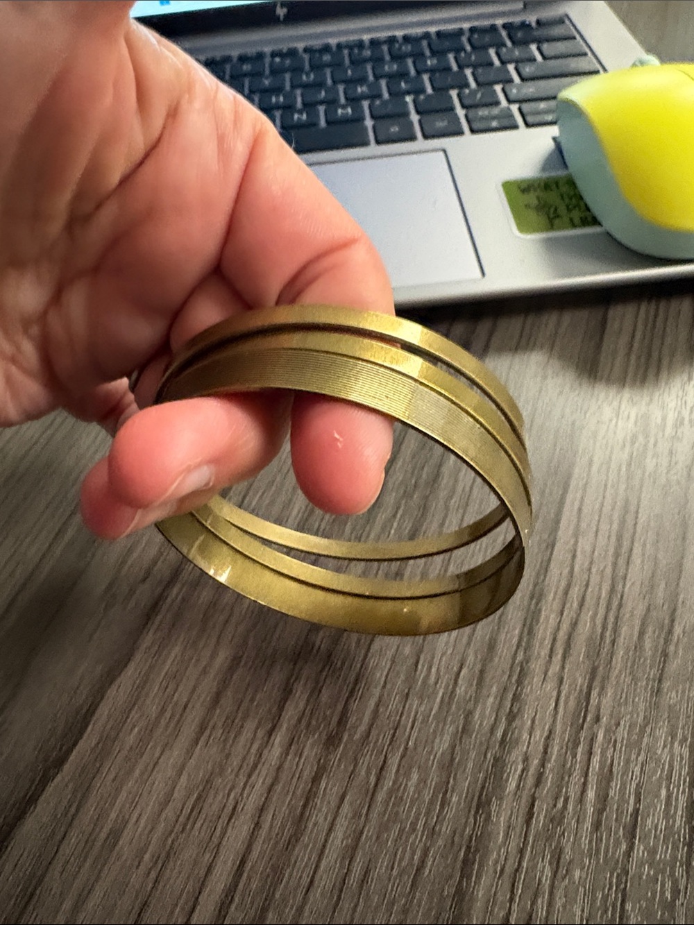 Stacked Gold-Tone Metal Bangle Bracelet